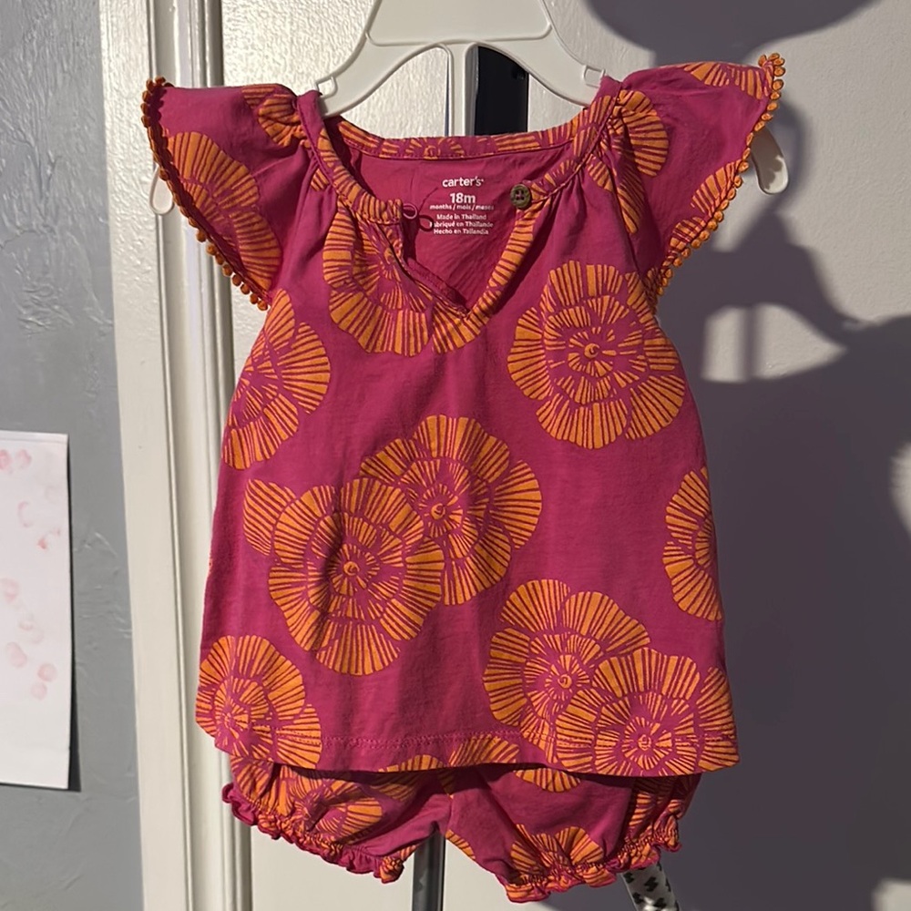 Carter's Pink and Orange Floral Kids Matching Set